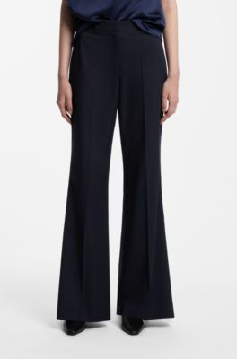 Flared pinstripe trousers, Dark Blue