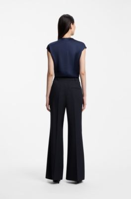 Flared pinstripe trousers, Dark Blue