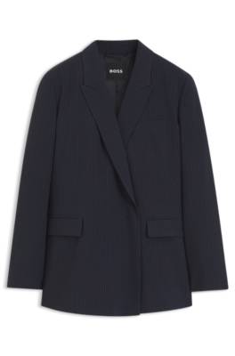 Regular-fit blazer in pinstripe stretch crepe 1