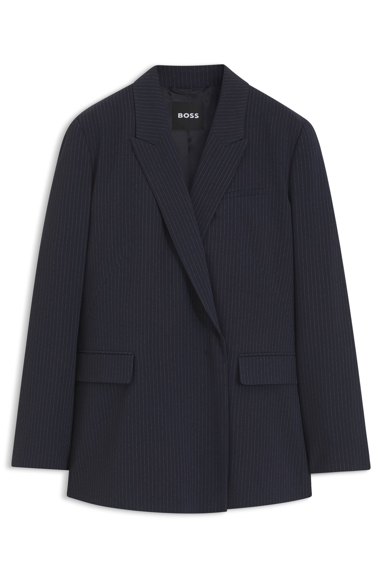 Boss Regular-fit blazer in pinstripe stretch crepe dam – bild 4