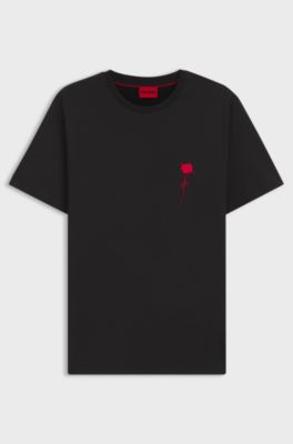 Cotton T-shirt with logo artwork, Black