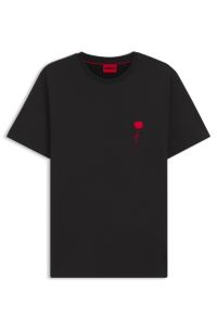Cotton T-shirt with logo artwork, Black
