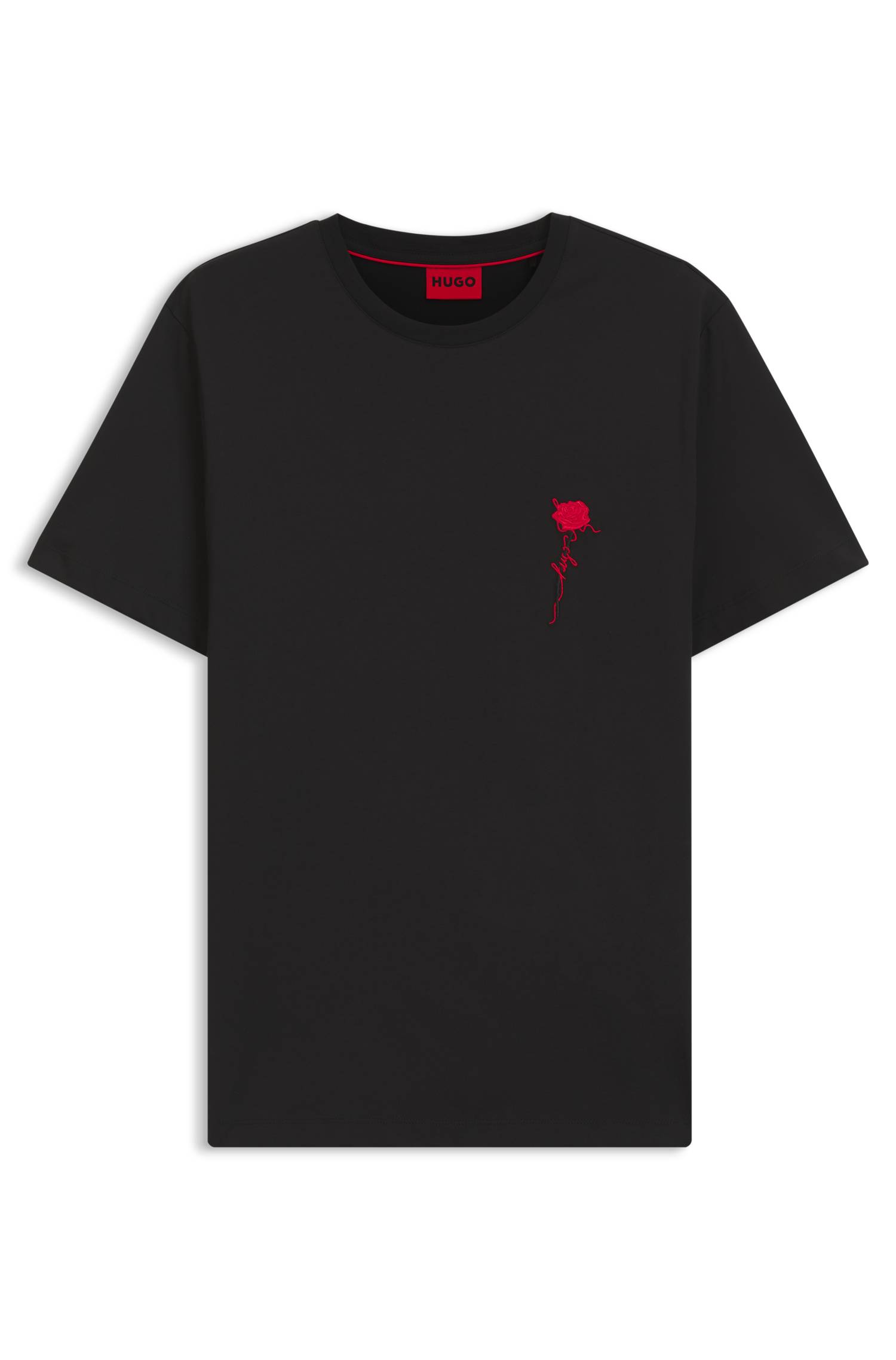 Hugo Cotton T-shirt with logo artwork herr – bild 4