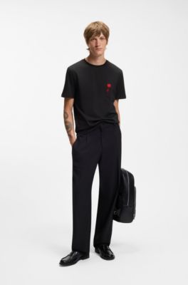 Cotton T-shirt with logo artwork, Black