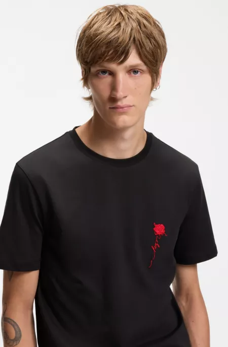 Cotton T-shirt with logo artwork