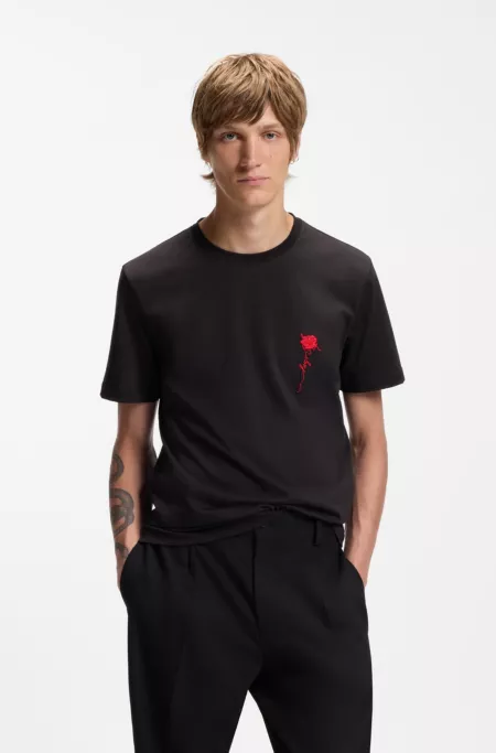 Cotton T-shirt with logo artwork