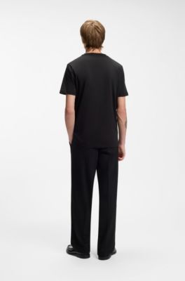 Cotton T-shirt with logo artwork, Black