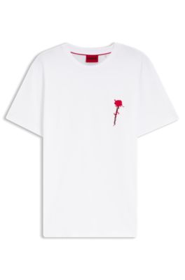 Cotton T-shirt with logo artwork, White