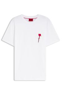 Cotton T-shirt with logo artwork, White