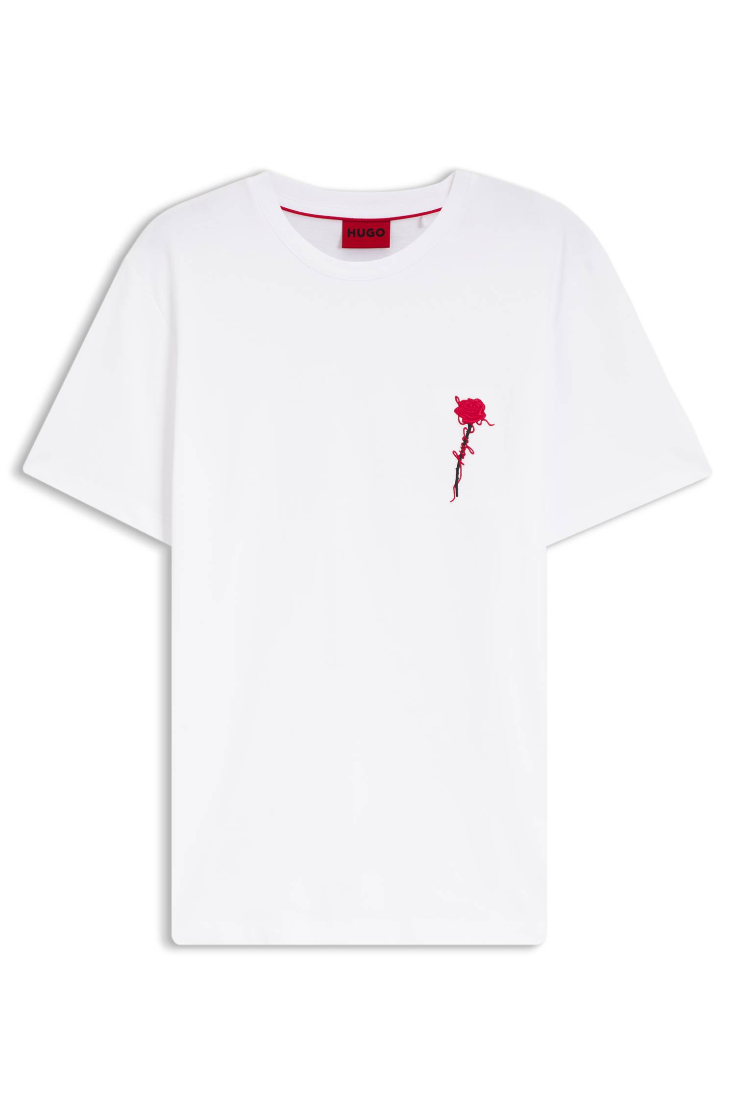 Hugo Cotton T-shirt with logo artwork herr – bild 4