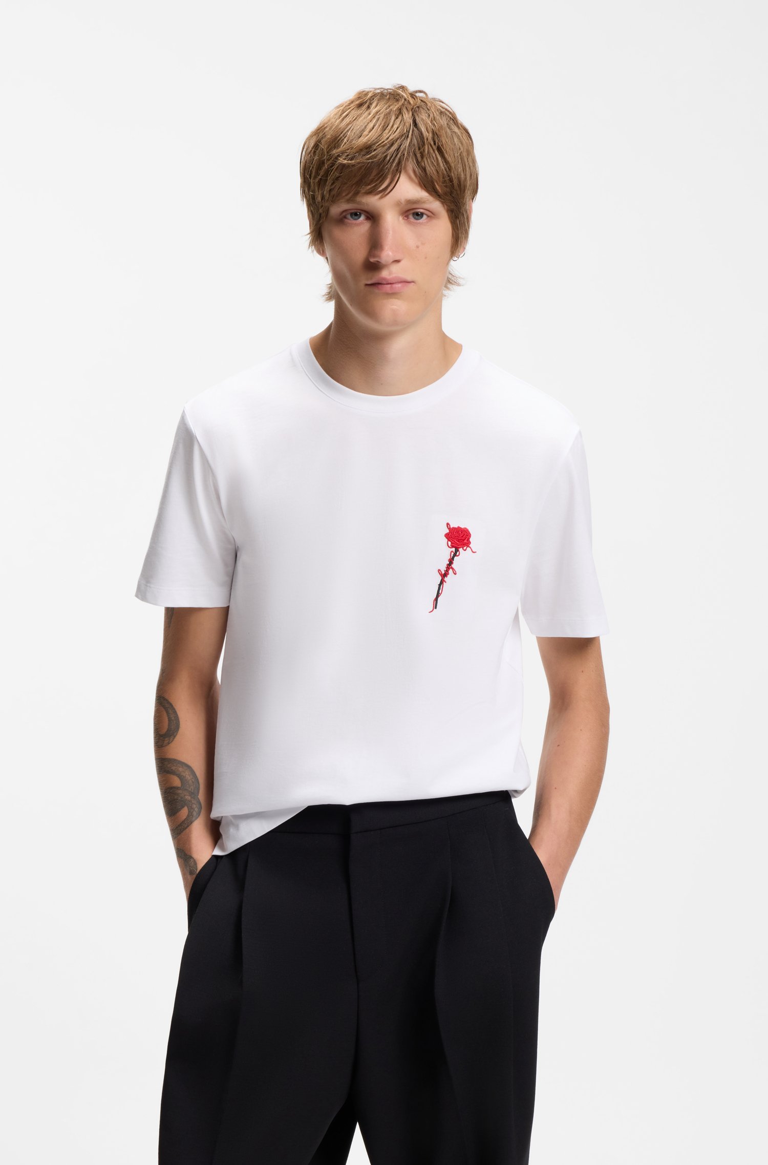 Hugo T-shirt 'Diflow' röd / svart herr – bild 8