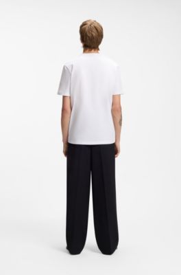 Cotton T-shirt with logo artwork, White