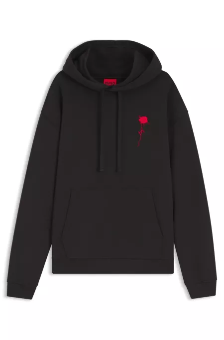 Relaxed-Fit Hoodie aus Baumwoll-Terry mit Rosen-Logo