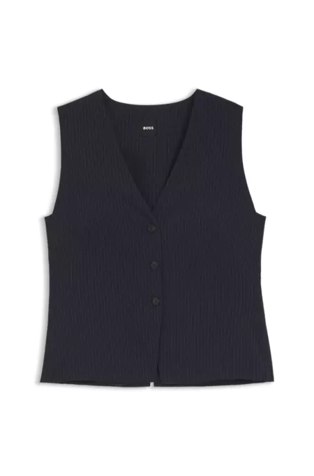 Slim-fit waistcoat in pinstripe stretch crepe