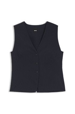 Slim-fit waistcoat in pinstripe stretch crepe