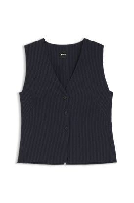 Slim-fit waistcoat in pinstripe stretch crepe