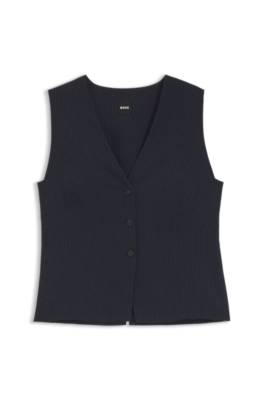Slim-fit waistcoat in pinstripe stretch crepe