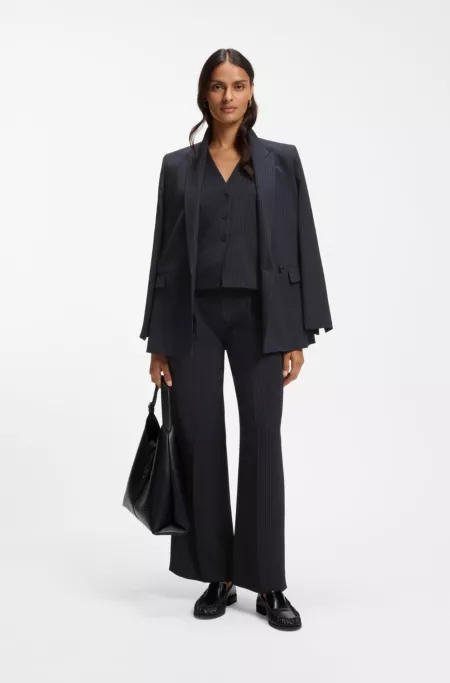 Slim-fit waistcoat in pinstripe stretch crepe