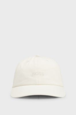 Cotton-twill cap with embroidered logo, White