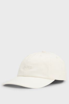Cotton-twill cap with embroidered logo, White