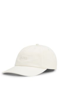 Cotton-twill cap with embroidered logo, White