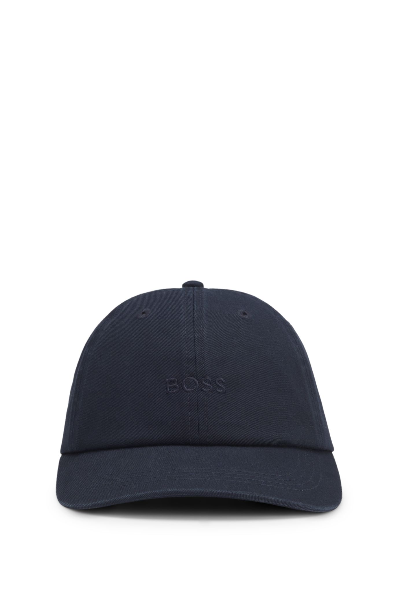 BOSS - コットンツイル キャップ ロゴエンブロイダリー - ダークブルー