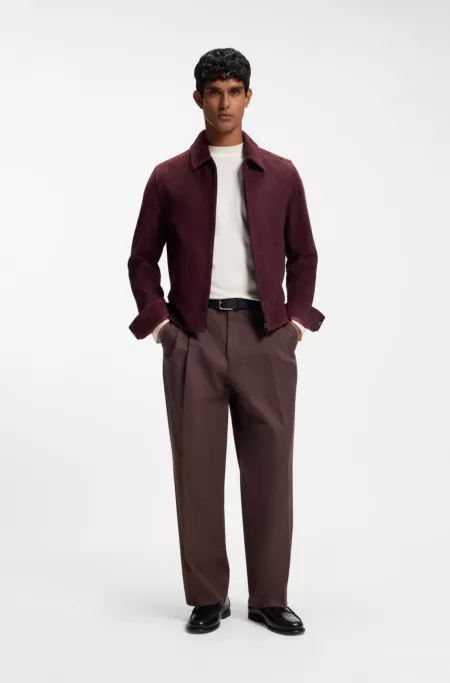 Veste en cuir suédé