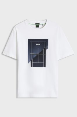 Stretch-cotton T-shirt, White