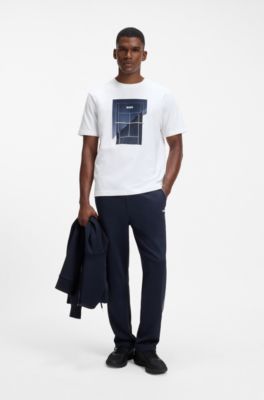 Stretch-cotton T-shirt, White
