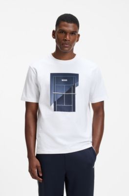 Stretch-cotton T-shirt, White