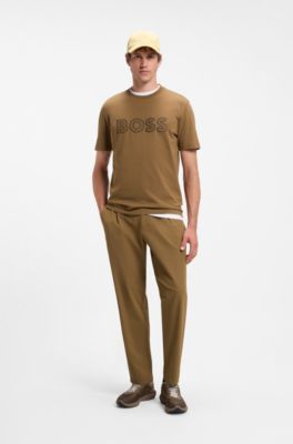 Cotton T-shirt with logo , Brown
