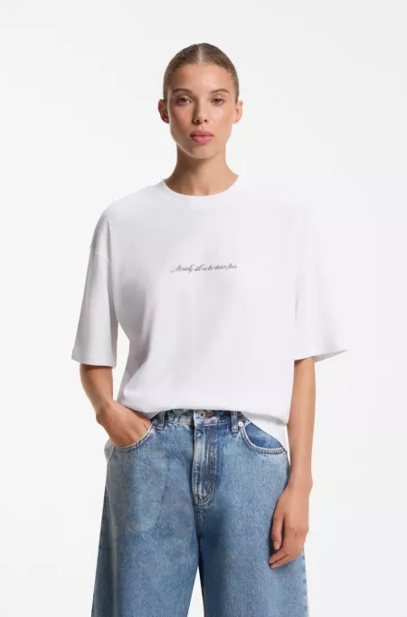 Oversized-fit T-shirt in cotton jersey with graphic artwork