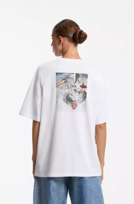 T-shirt Oversize en jersey de coton à motif artistique