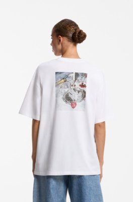 Oversized-fit T-shirt in cotton jersey with graphic artwork