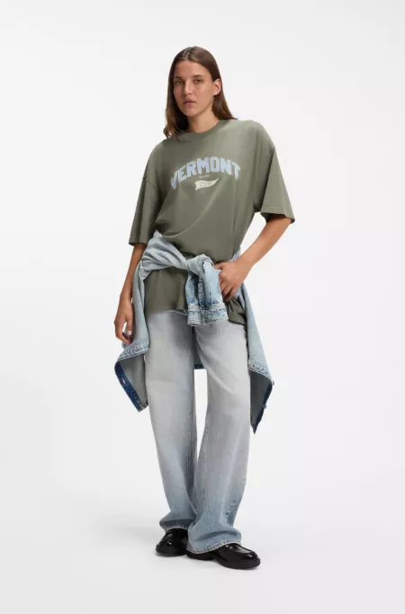 Oversized-fit T-shirt in cotton with graphic print