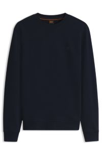 Cotton sweatshirt with branded chest detail, Dark Blue