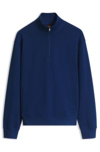 Half-zip relaxed-fit sweatshirt in cotton, Dark Blue