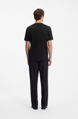 Cotton-jersey T-shirt in regular fit with statement graphic, Black