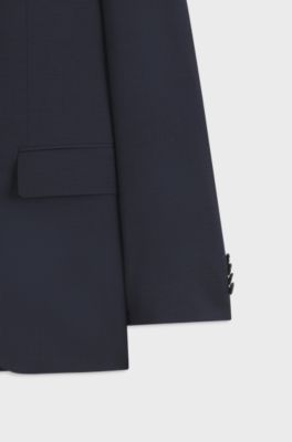 Two-piece regular-fit suit in virgin wool, Dark Blue