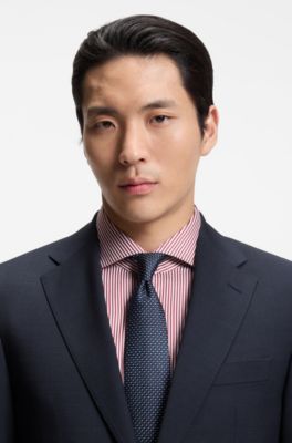 Two-piece regular-fit suit in virgin wool, Dark Blue