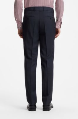 Two-piece regular-fit suit in virgin wool, Dark Blue