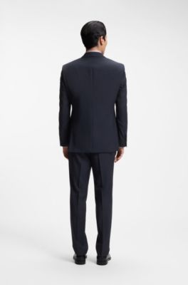 Two-piece regular-fit suit in virgin wool, Dark Blue