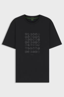 T-shirt Relaxed en coton interlock, Noir