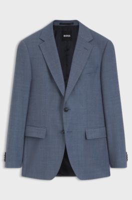 Slim-fit jacket in stretch-wool serge, Light Blue
