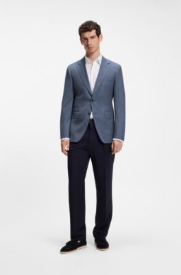 Slim-fit jacket in stretch-wool serge, Light Blue