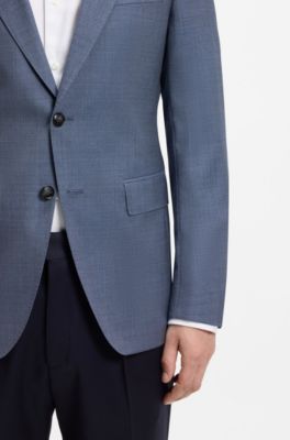 Slim-fit jacket in stretch-wool serge, Light Blue