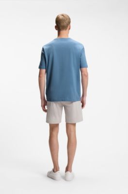 Relaxed-fit T-shirt van stretchkatoen met logodetail, Blauw