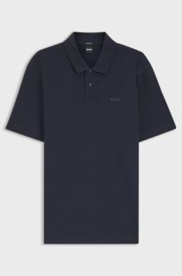 Klassisches Poloshirt aus Baumwolle mit Logo, Dunkelblau