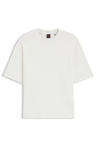 Relaxed-fit cotton T-shirt with crew neck, Natural