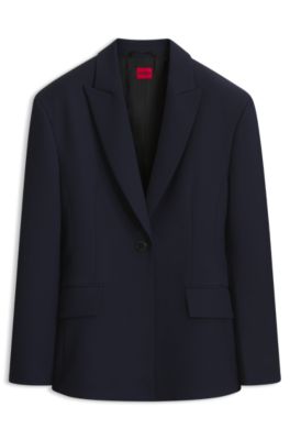 Hourglass modern-fit blazer in stretch fabric, Dark Blue